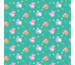 Baumwolle - Peppa Wutz - Molly Mietze - Lucy Locke türkis